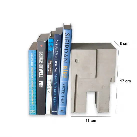 Elephant Detailed Concrete Bookends Silicone Mold KB2