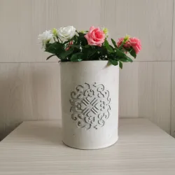 Patterned Flower Pot Silicone Mold BS20