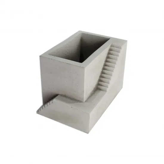 Stair Detailed Concrete Flowerpot Silicone Mold BS22 - Planter Mold