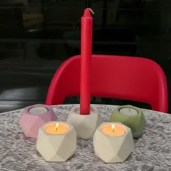 Tealight and Candlestick Silicone Mold TS8